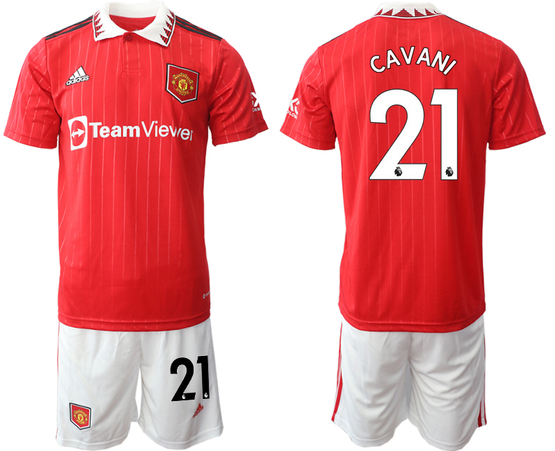 Men 2022-2023 Club Manchester United home Red #21 Adidas Soccer Jersey